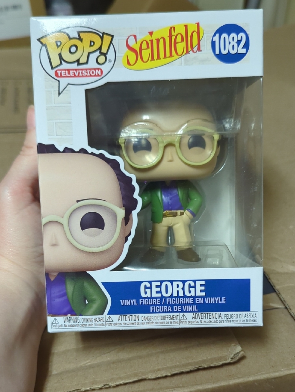 Funko Pop! Seinfeld George Costanza 1082, NIB, Top Corner Delamination